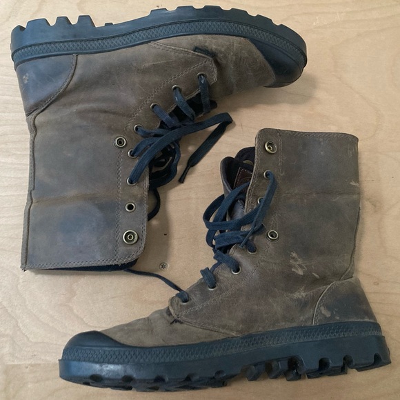 Palladium Lace-up "Baggy" Work Boots - Picture 1 of 12